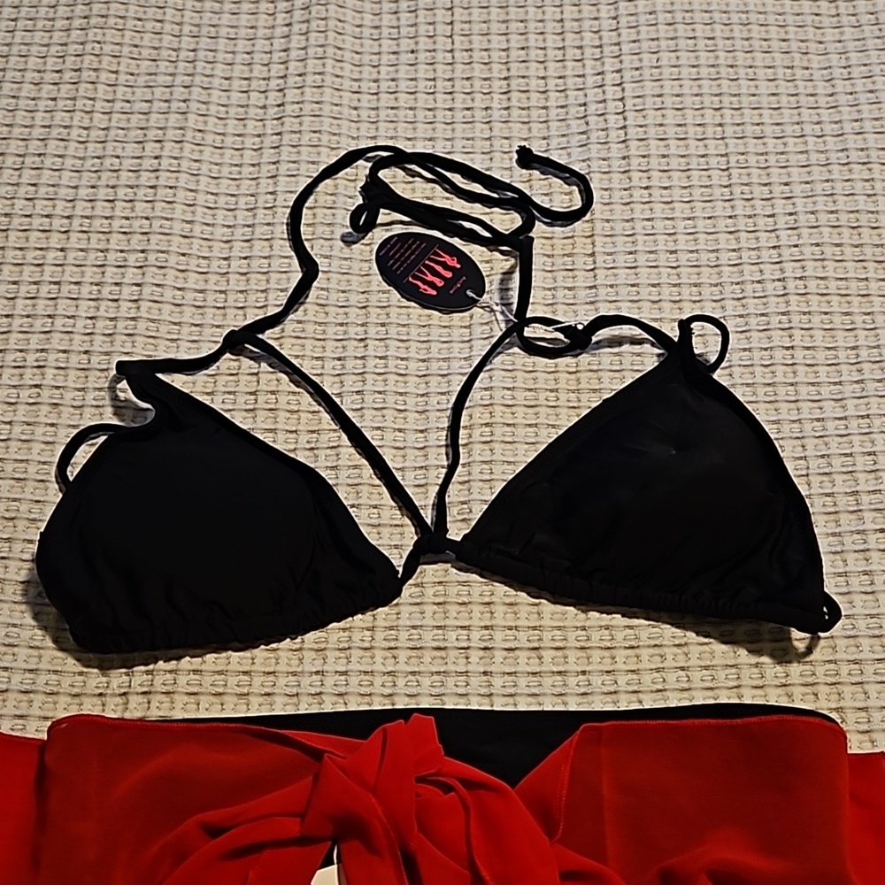 3 Piece Swim Set Bikini & Wrap Sz.L AvidloveBikini/ Aimage cover up NWT - Picture 7 of 8